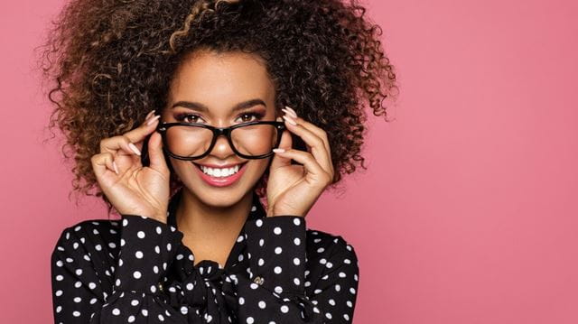 Woman wearing glasses